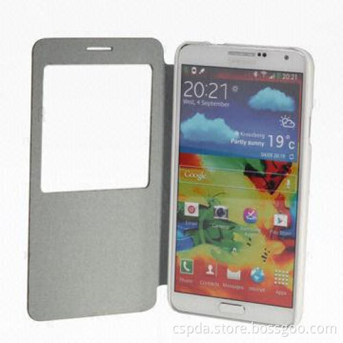 PU wallet case for Samsung galaxy note 3 with windows